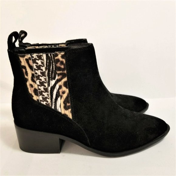 NIB Crown Vintage Tolana Suede / Animal Print Boot Sz 8.5M